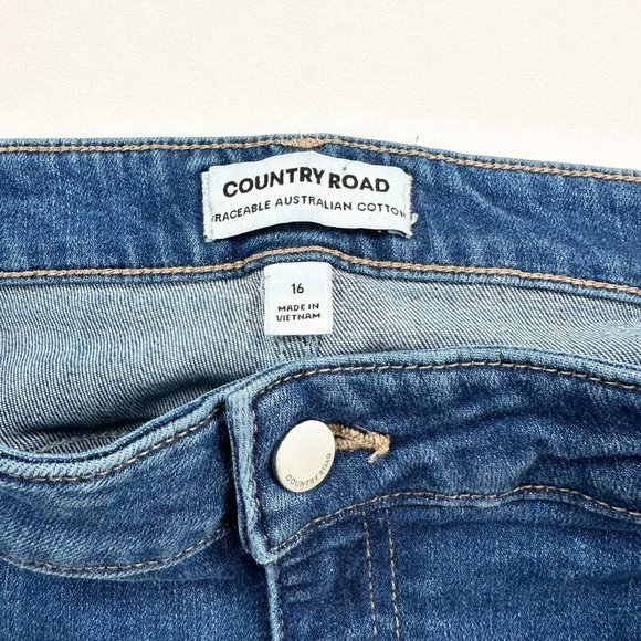 Country Road Jeans Womens 16 Blue Denim Stretch Lightweight Outdoors Adult Basic - Picture 7 of 10